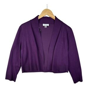 Calvin Klein Long Sleeve Half Length Cardigan size Large Purple